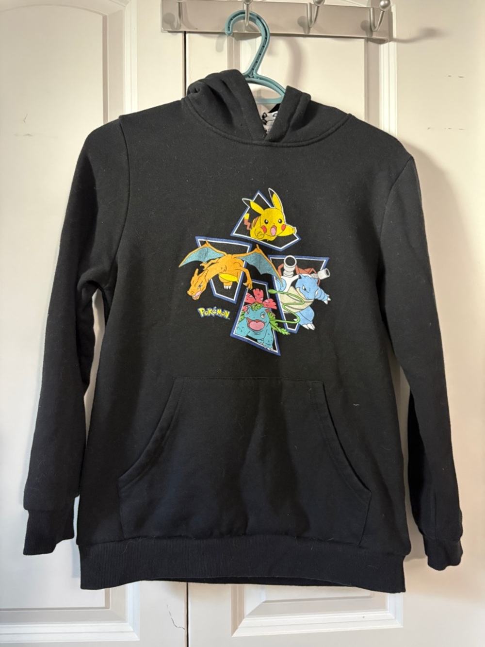 Pokémon Black Hoodie with Pikachu & Starters Graphic
